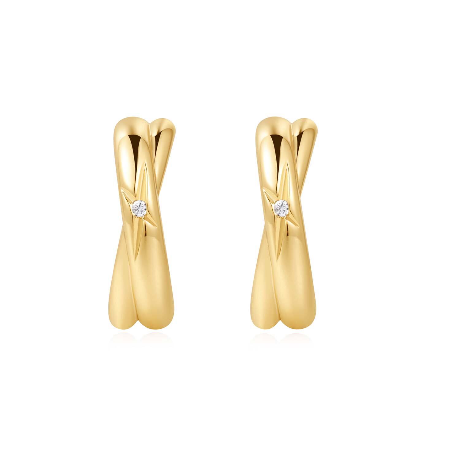  Dusk Divas - Argent / GP 14 carats - Zircone - 1,5cm